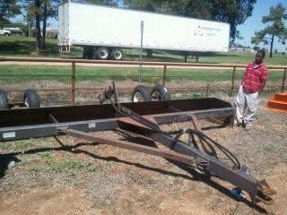 Heavy equipment trailer prepared for a job site in Canton, Mississippi